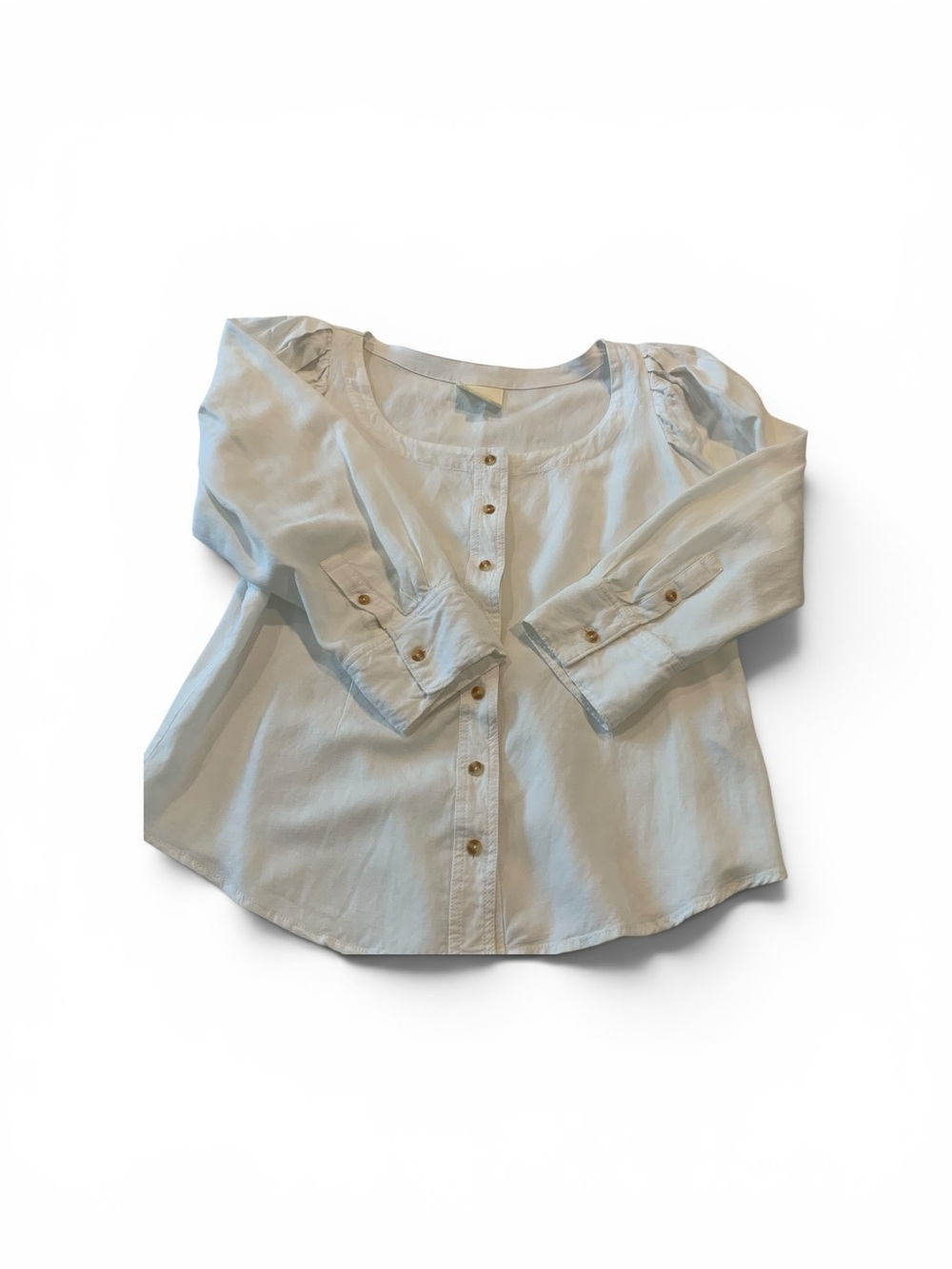 Maeve Cream Button-Front Blouse for Girls